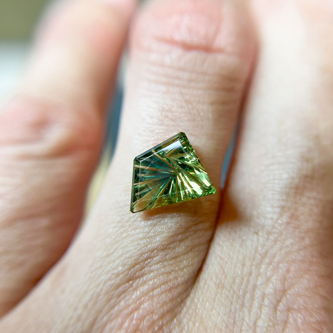 Parti Color Green Teal Sapphire Freeform Dreamscape™ Cut by John Dyer