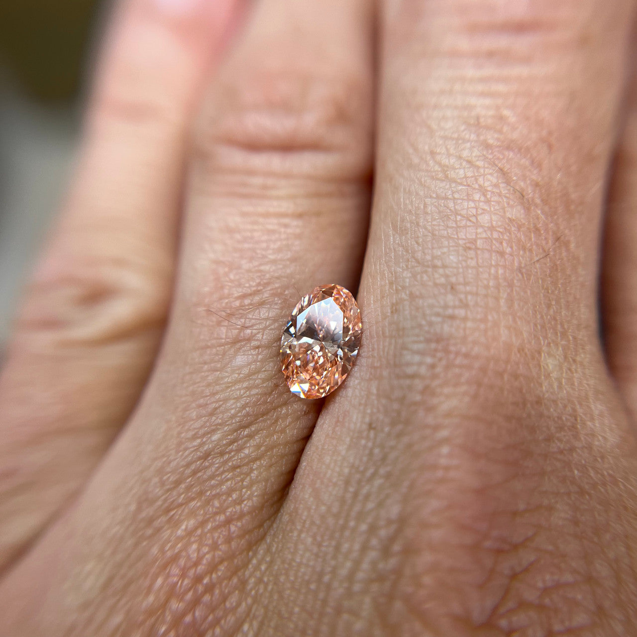 Oval Fancy Vivid Pink Lab Grown Diamond