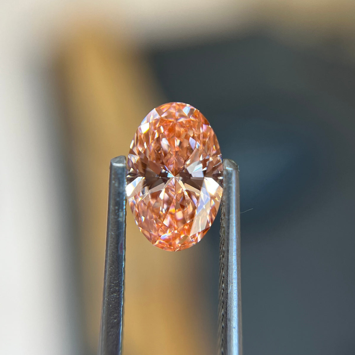 Oval Fancy Vivid Pink Lab Grown Diamond