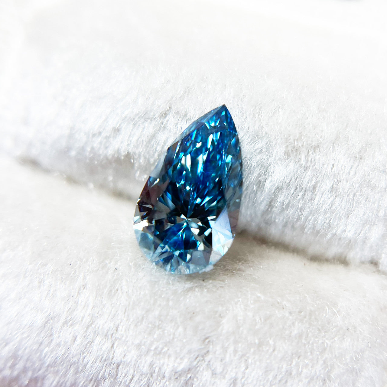 Pear Fancy Vivid Blue Lab Grown Diamond