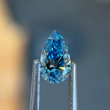 Pear Fancy Vivid Blue Lab Grown Diamond