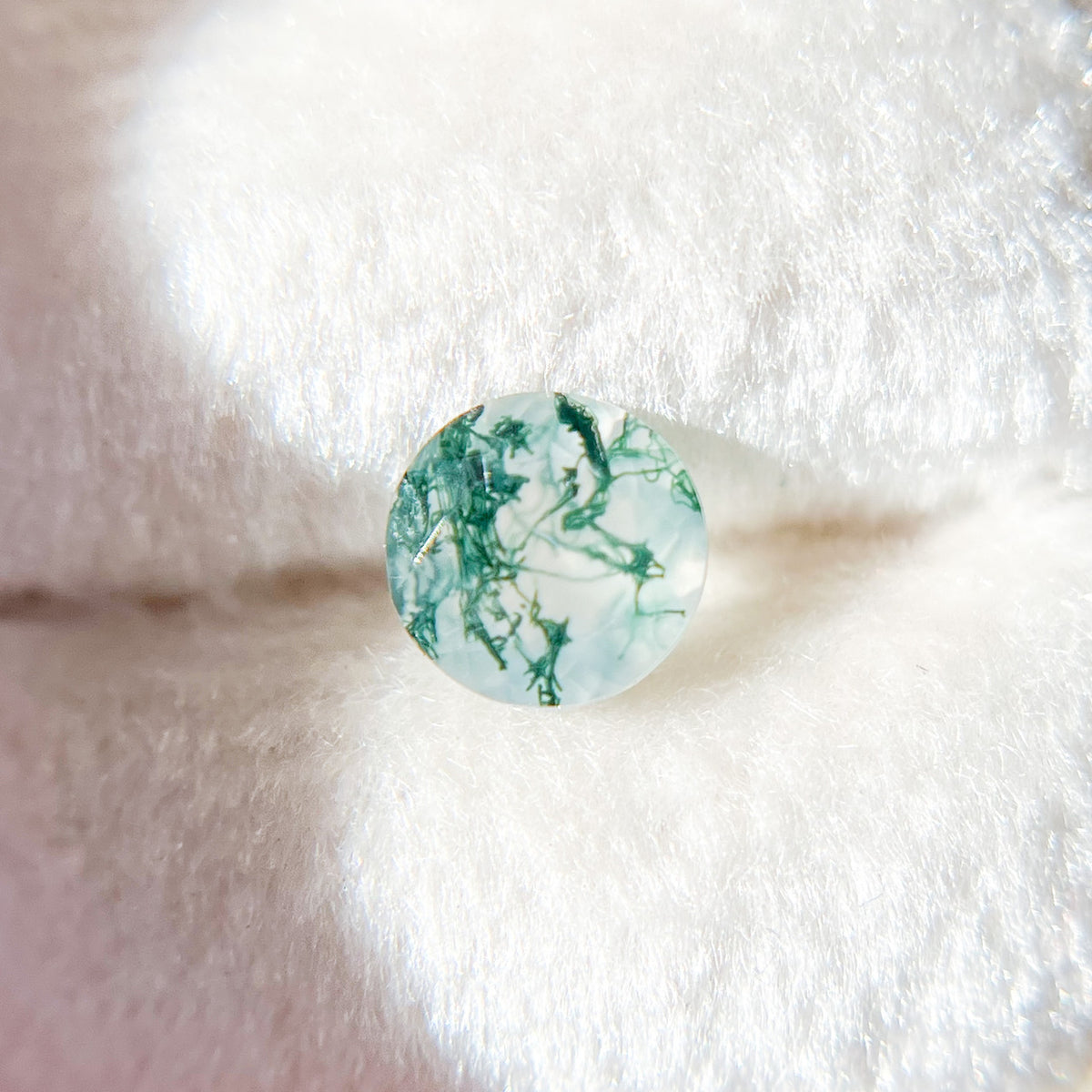 6mm Round Dark Veined Moss Agate