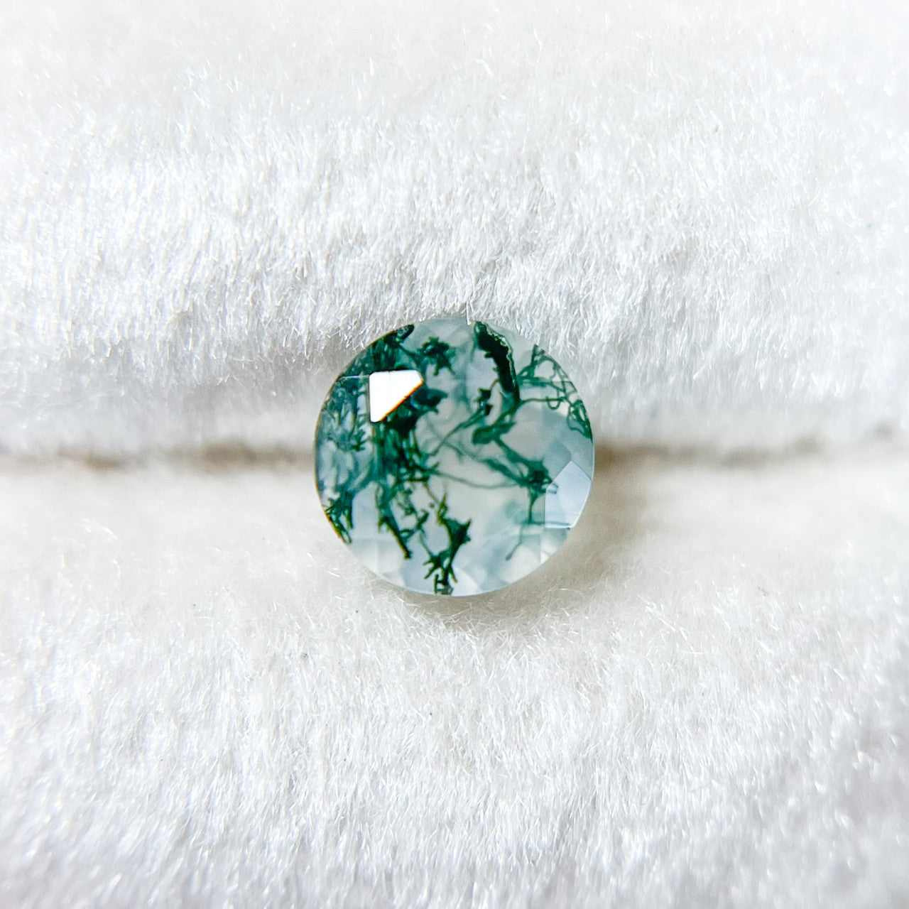 6mm Round Dark Veined Moss Agate