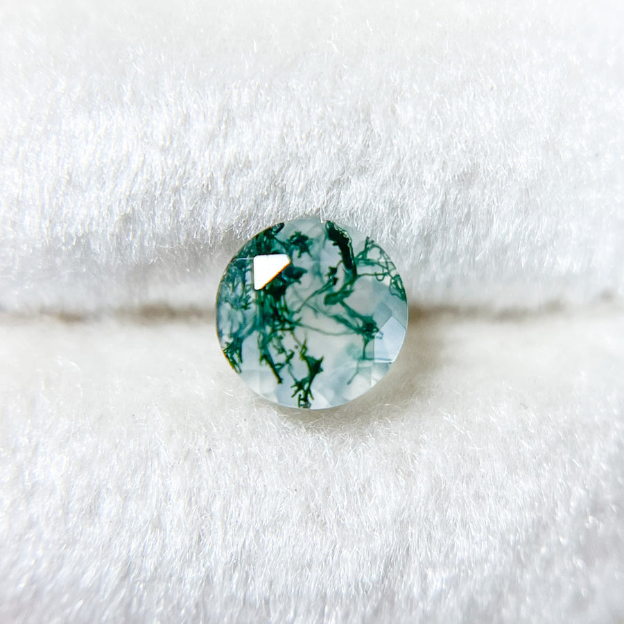 6mm Round Dark Veined Moss Agate