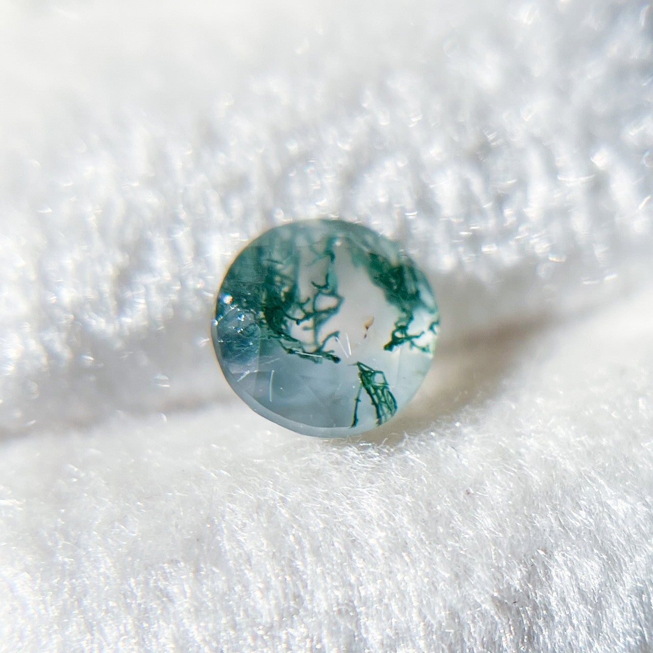 6mm Round Forest Green Moss Agate