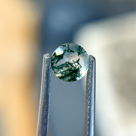6mm Round Forest Green Moss Agate