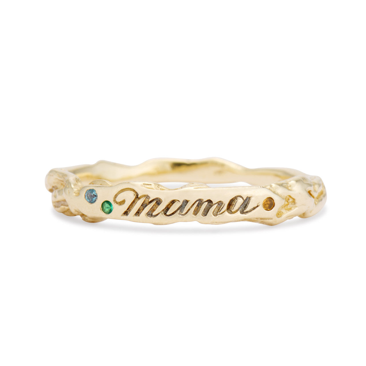 Mama Birthstone Signet Ring