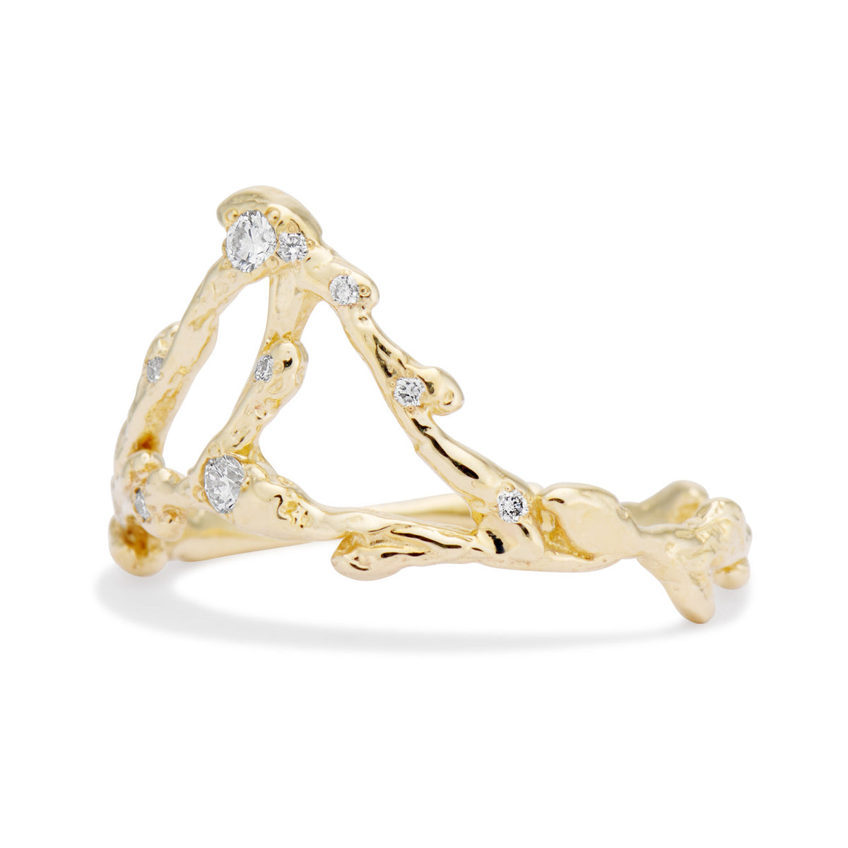 14K Yellow Gold Aquarius Zodiac Starlight Ring