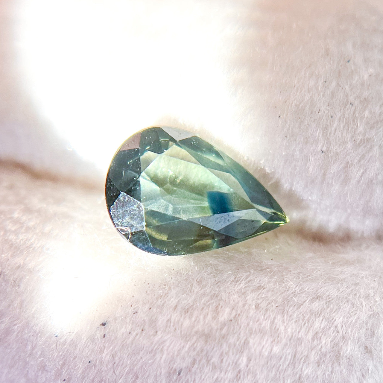 Green Blue Parti Color Pear Cut Montana Sapphire