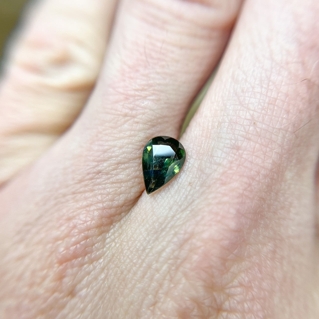 Green Blue Parti Color Pear Cut Montana Sapphire