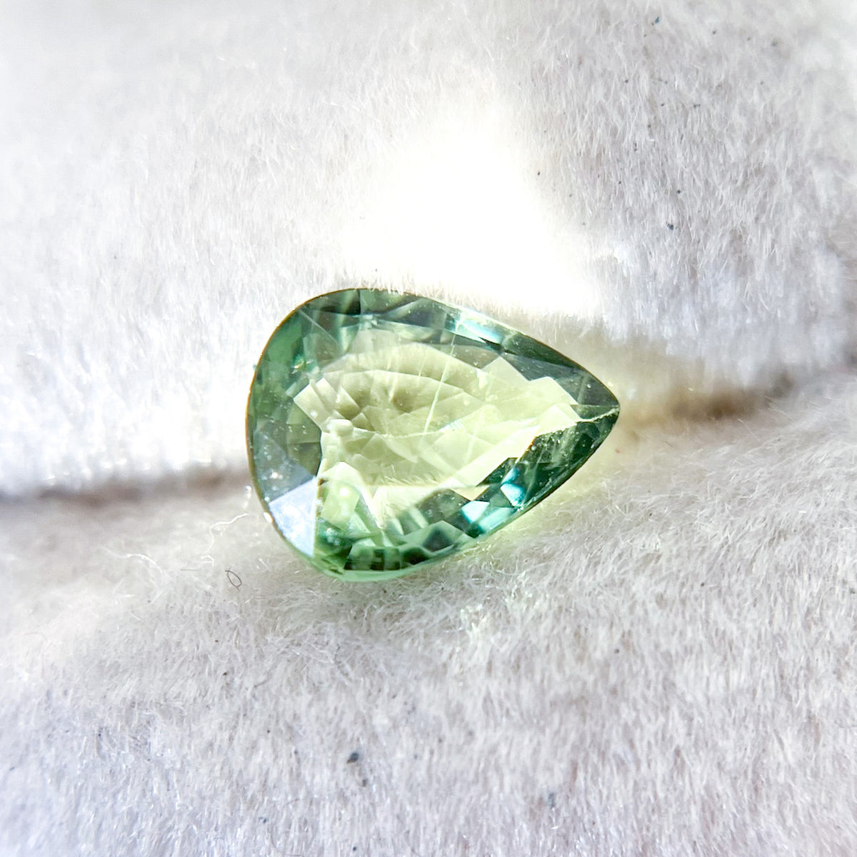 Pear Cut Green Montana Sapphire