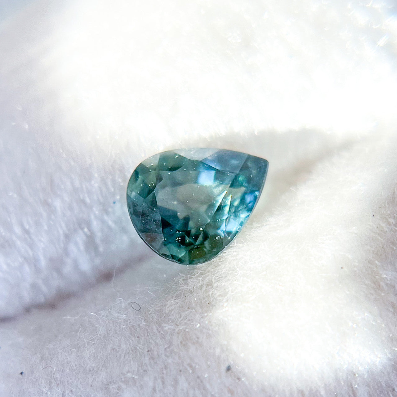 Teal Blue Parti Color Pear Cut Montana Sapphire