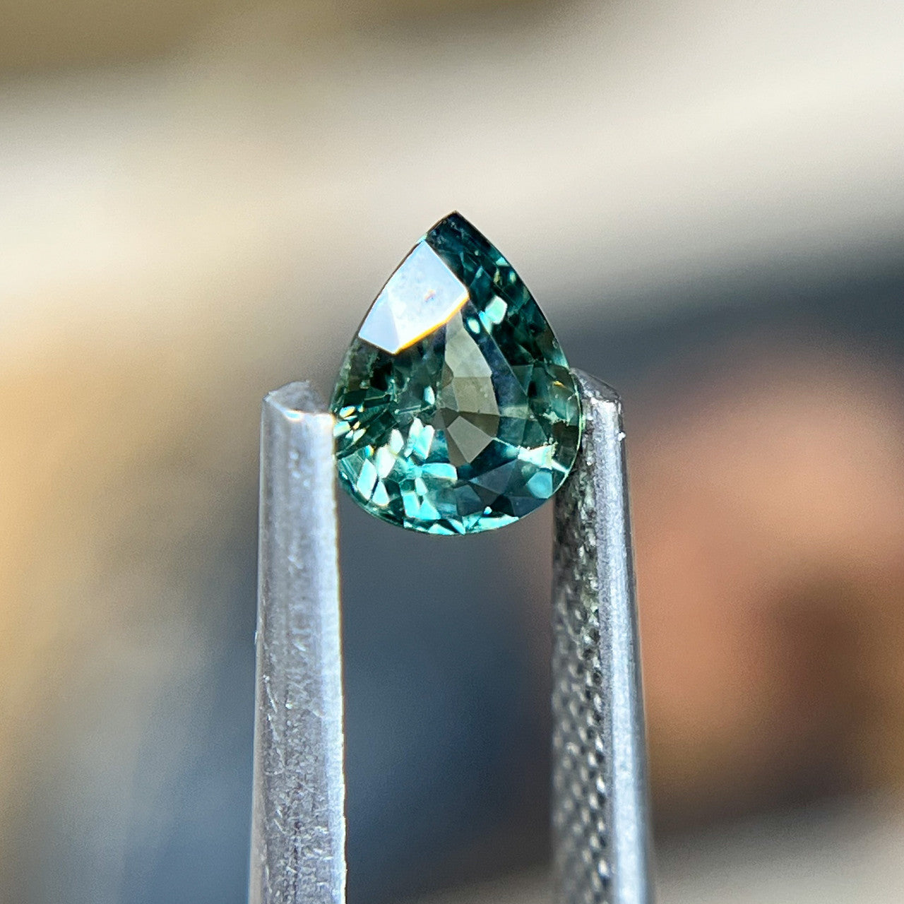 Teal Blue Parti Color Pear Cut Montana Sapphire