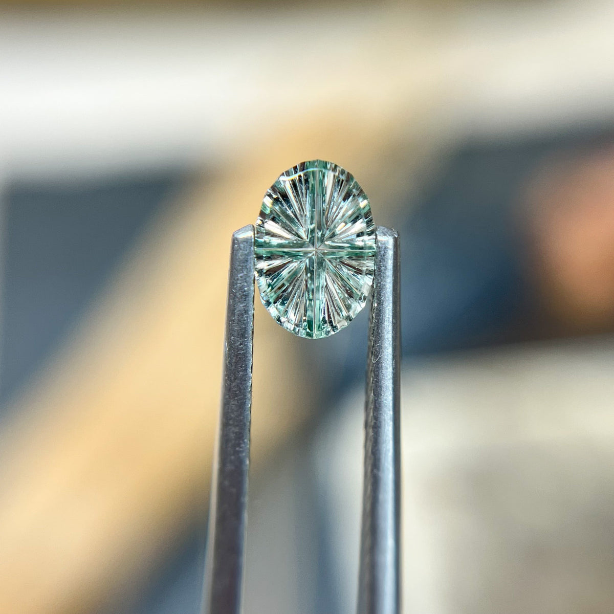 Blue Green Oval Montana Sapphire StarBrite™ Cut by John Dyer