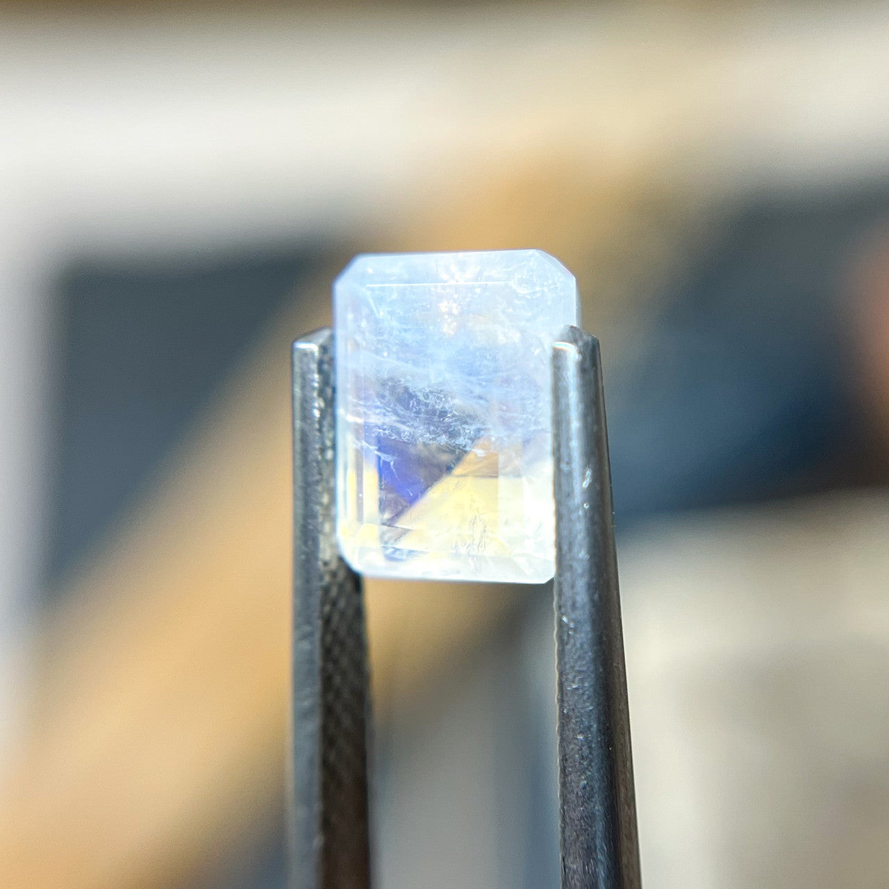 9x7mm Emerald Cut Enchanted Blue Moonstone