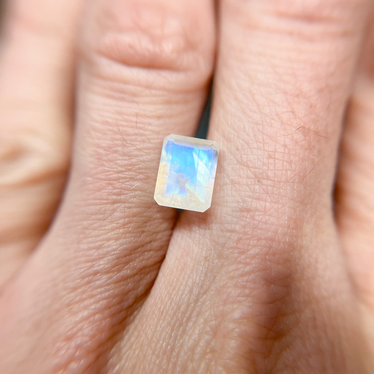 9x7mm Emerald Cut Enchanted Blue Moonstone