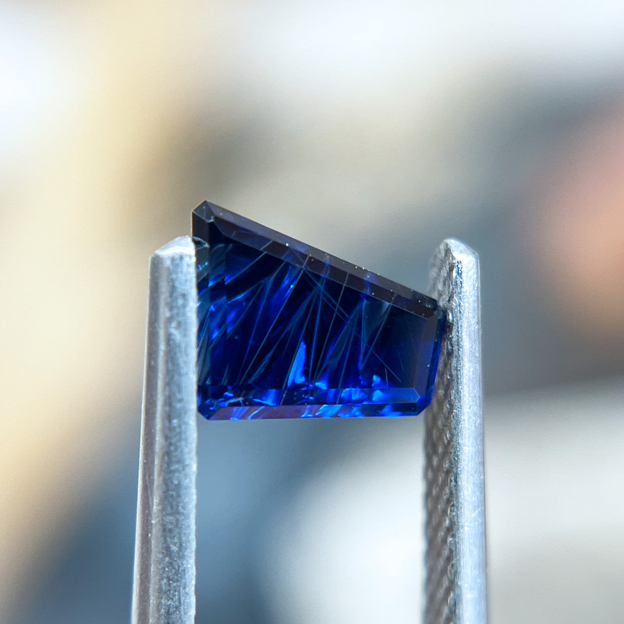 Blue Australian Freeform Sapphire ZigZag™ Cut by John Dyer