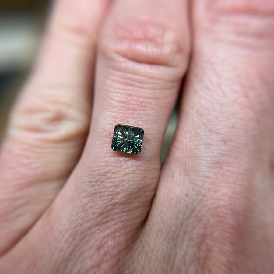 Parti Color Teal Green Montana Sapphire StarBrite™ Cut by John Dyer