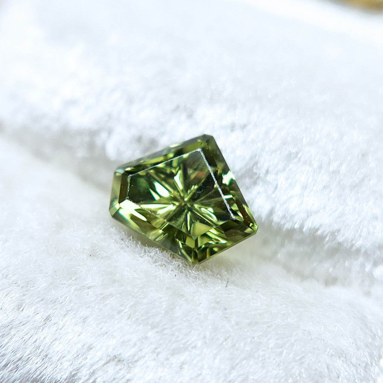 Green Lime Freeform Australian Sapphire StarBrite™ Cut by John Dyer