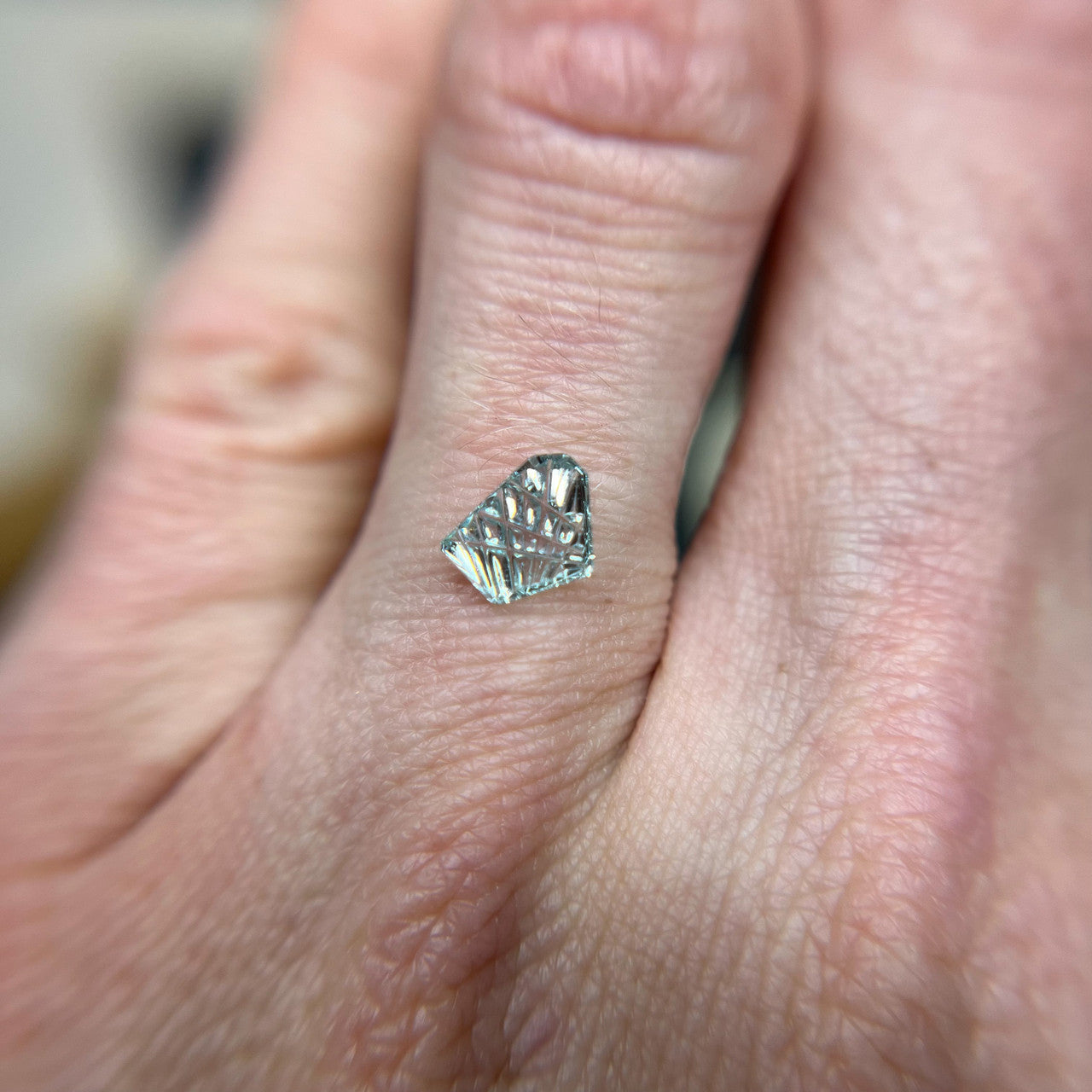 Gossamer Butterfly Wing Pale Blue Montana Sapphire Dreamscape™ Cut by John Dyer
