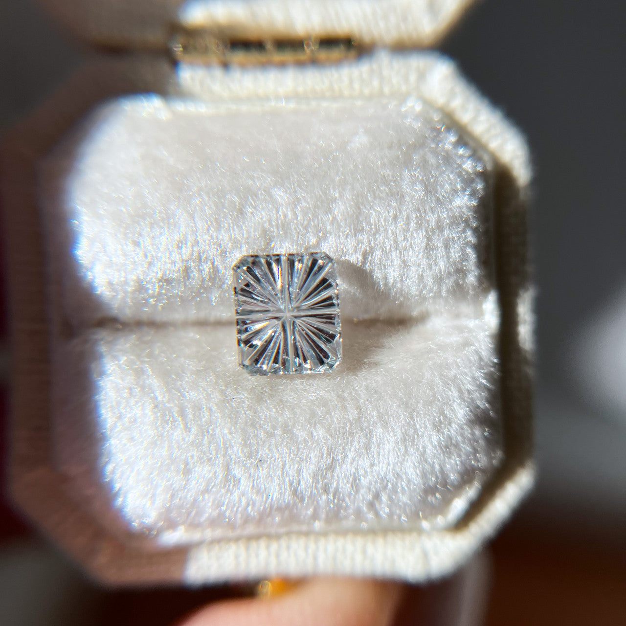 Silvery Blue Rectangular Montana Sapphire StarBrite™ Cut by John Dyer