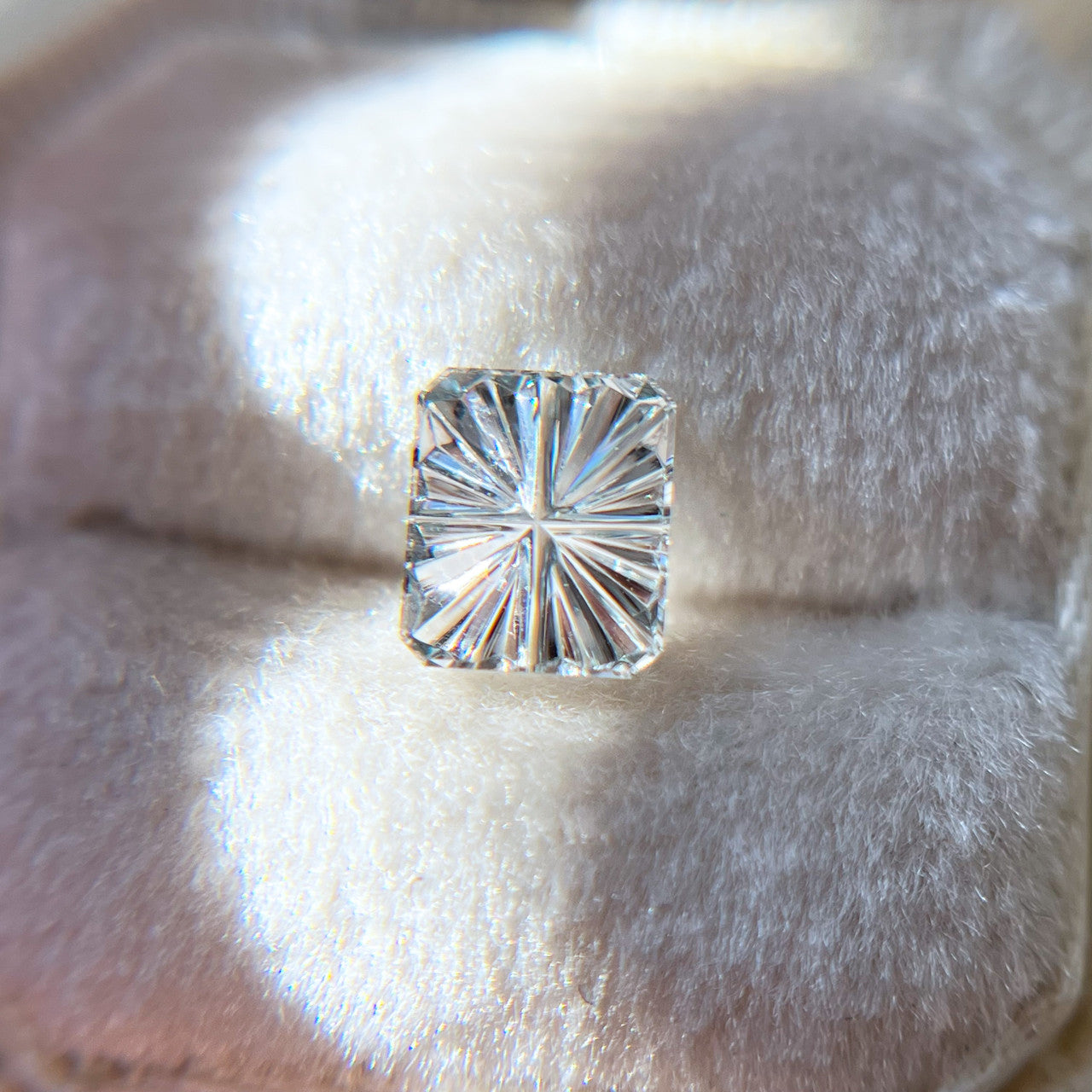 Silvery Blue Rectangular Montana Sapphire StarBrite™ Cut by John Dyer