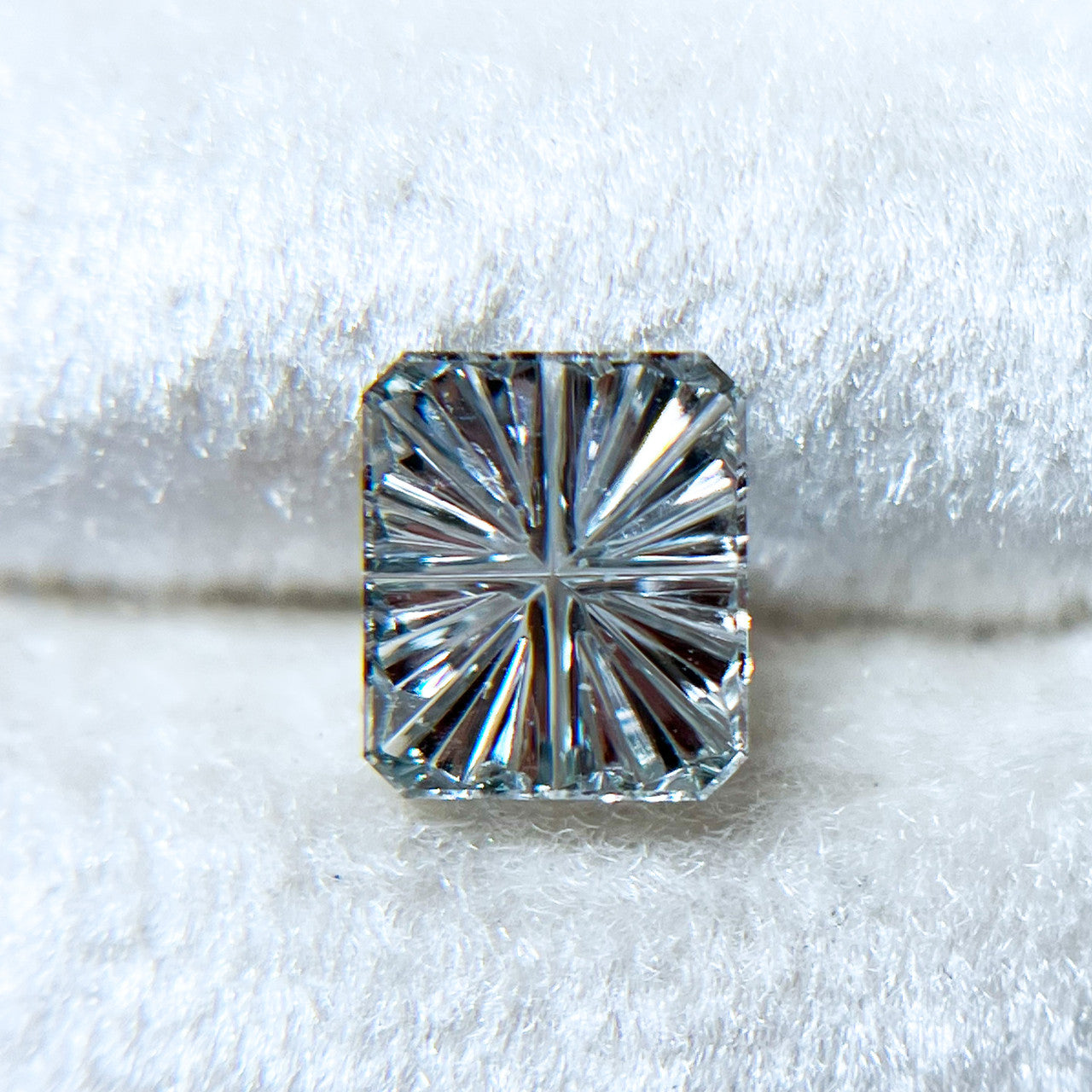 Silvery Blue Rectangular Montana Sapphire StarBrite™ Cut by John Dyer