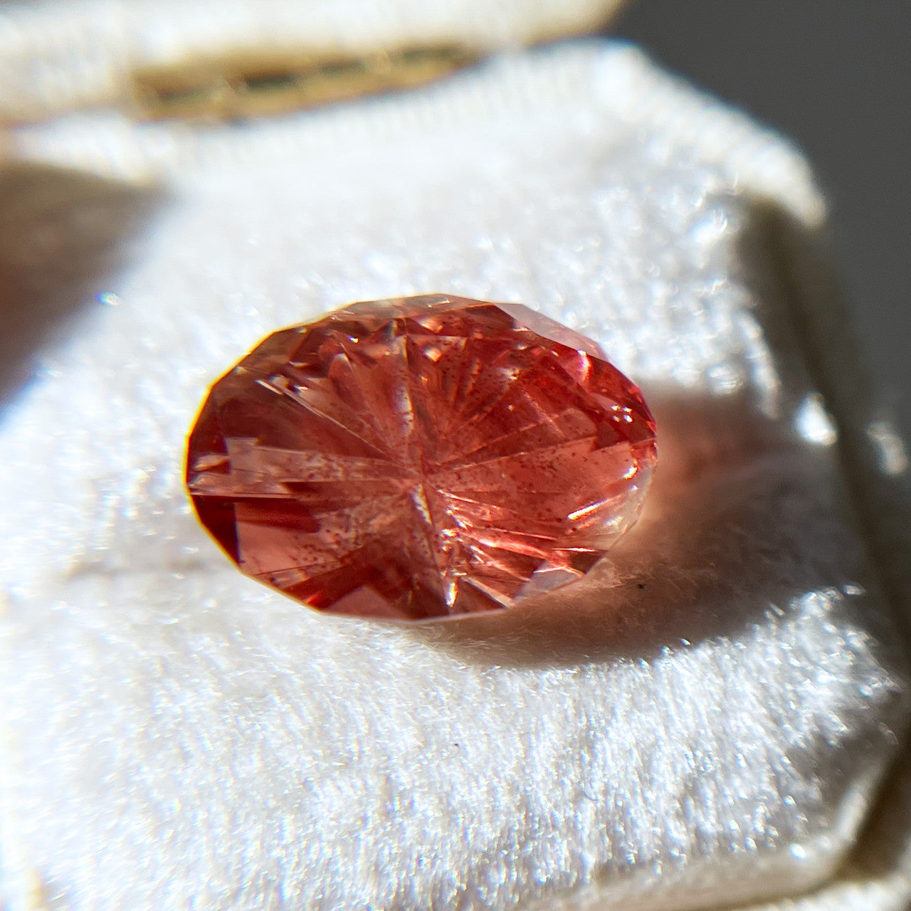 Deep Pink Oregon Sunstone Oval StarBrite™ Cut by John Dyer