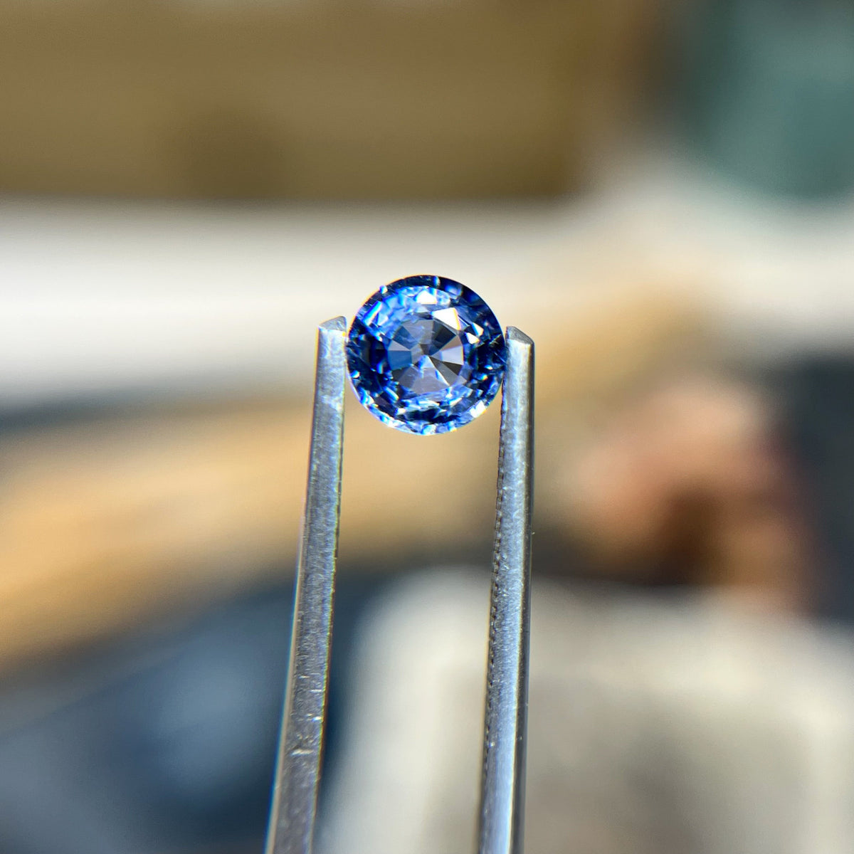 Glowing Light Blue Violet Sapphire