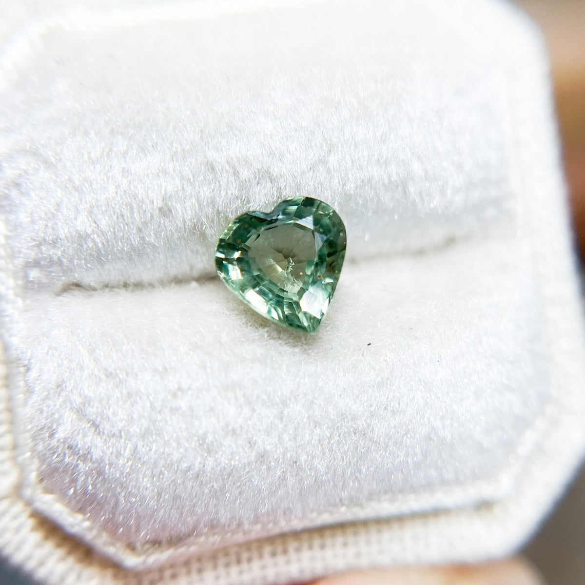 Reclaimed Heart Shaped Green Sapphire