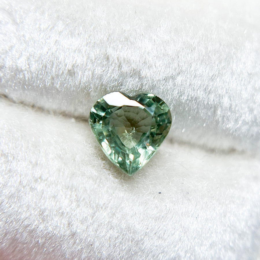 Reclaimed Heart Shaped Green Sapphire