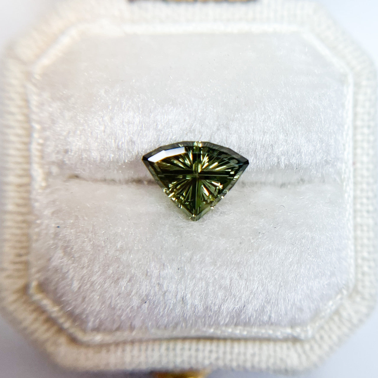 Green Australian Sapphire Triangle Starbrite™ Cut by John Dyer