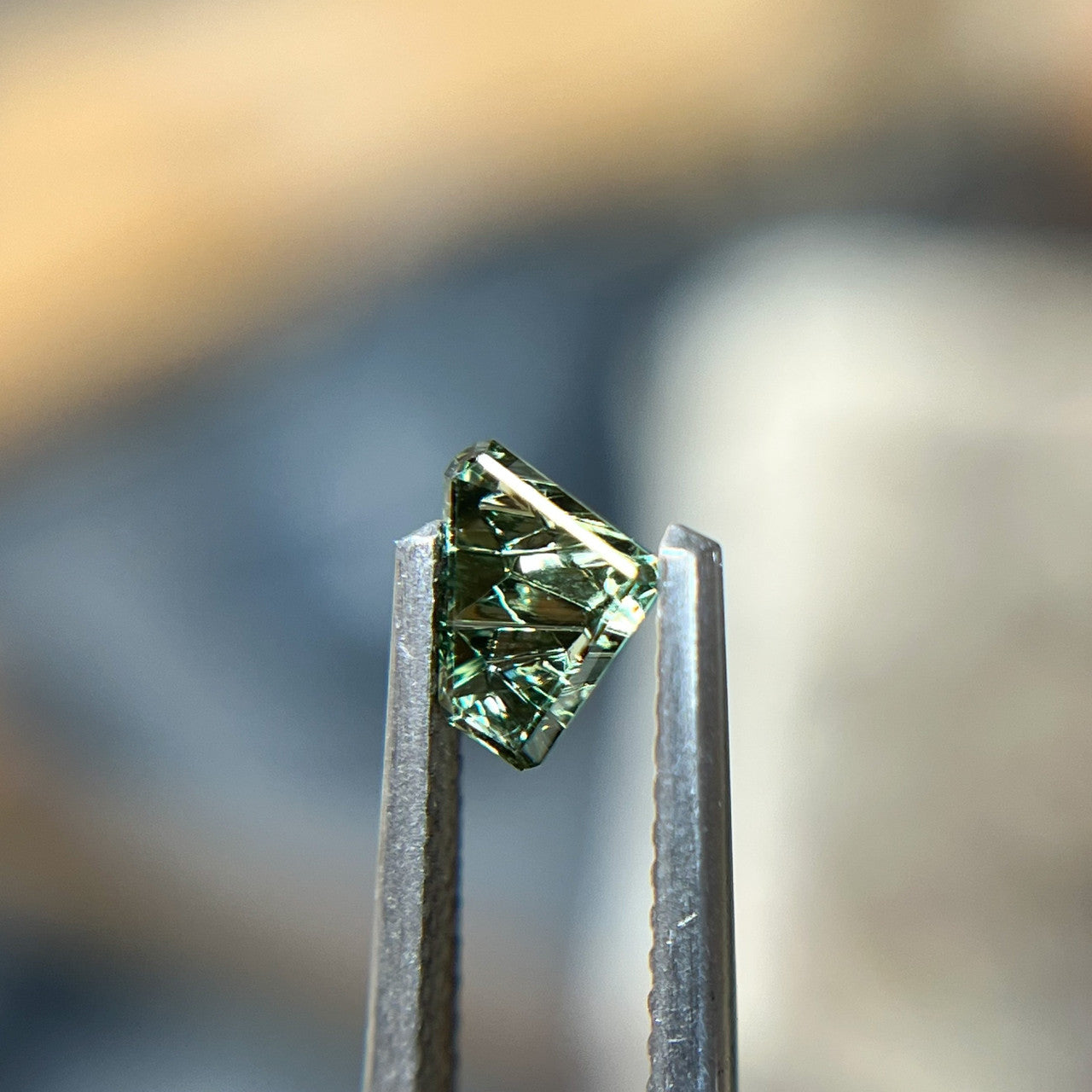 Light Teal Blue Montana Sapphire Freeform Dreamscape™ Cut by John Dyer