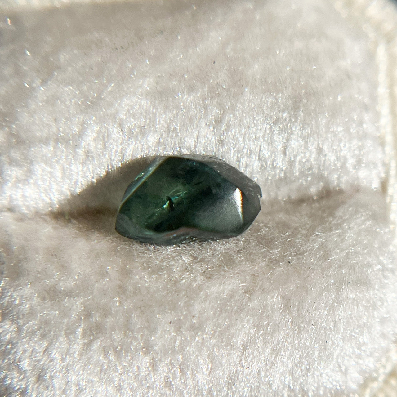 Organically Faceted Parti Color Blue Green Sapphire