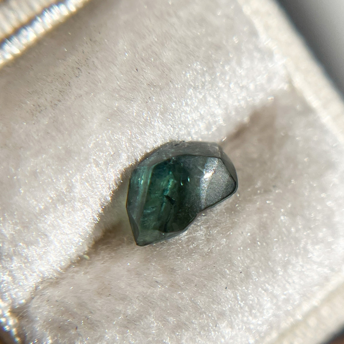Organically Faceted Parti Color Blue Green Sapphire