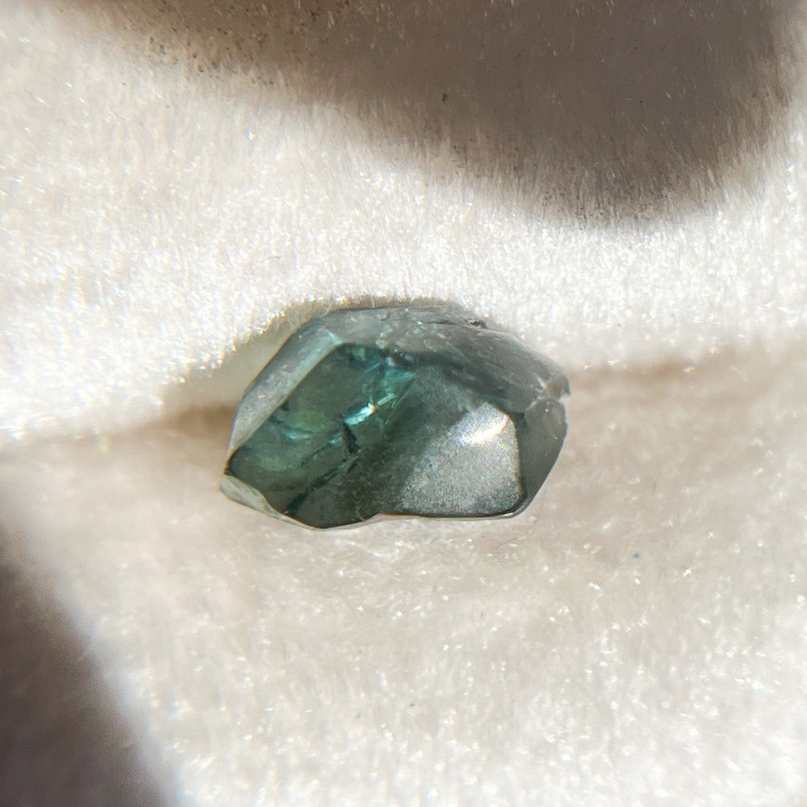 Organically Faceted Parti Color Blue Green Sapphire