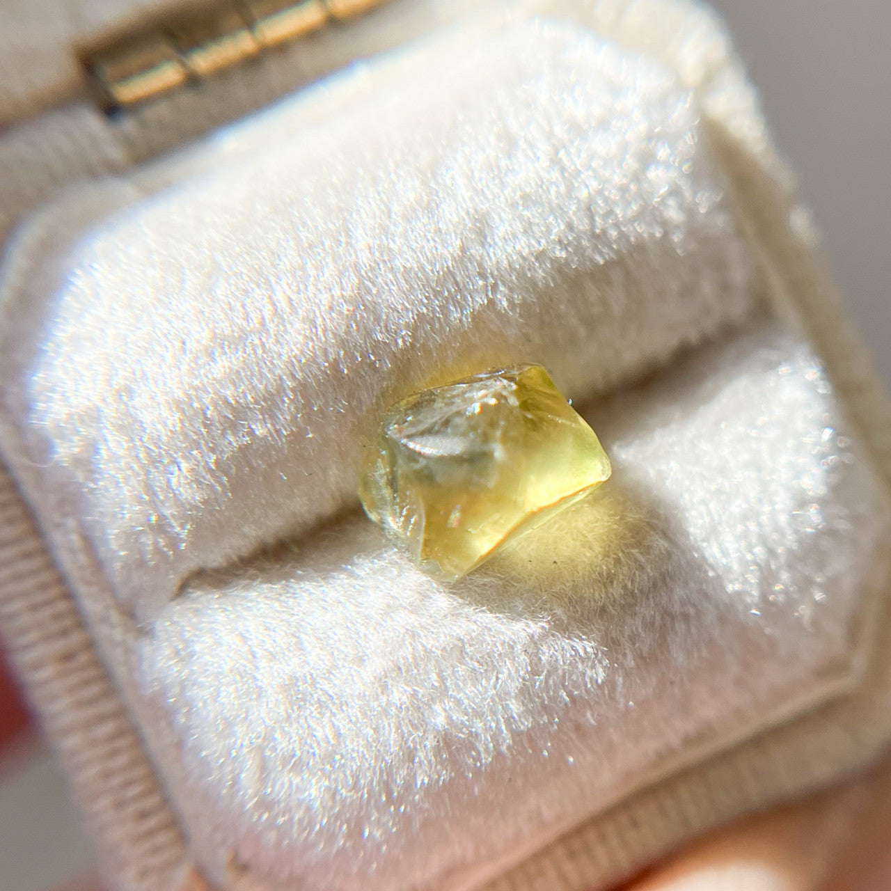 Organically Faceted Yellow Green Sapphire