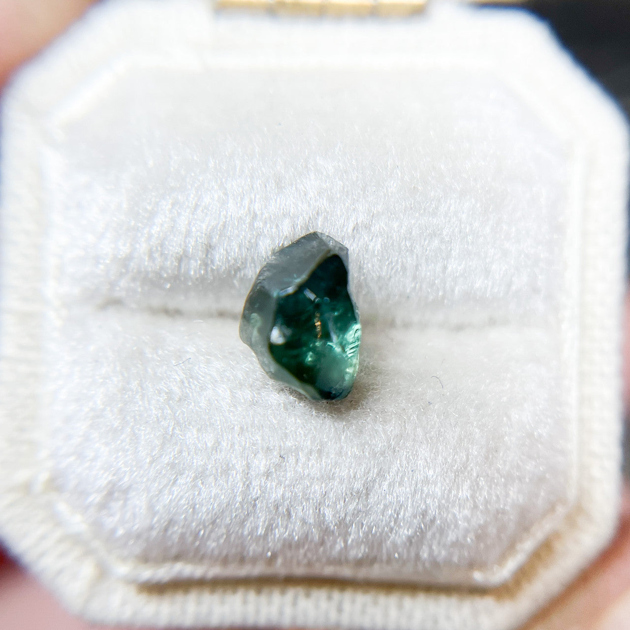 Organically Faceted Bright Teal Blue Sapphire