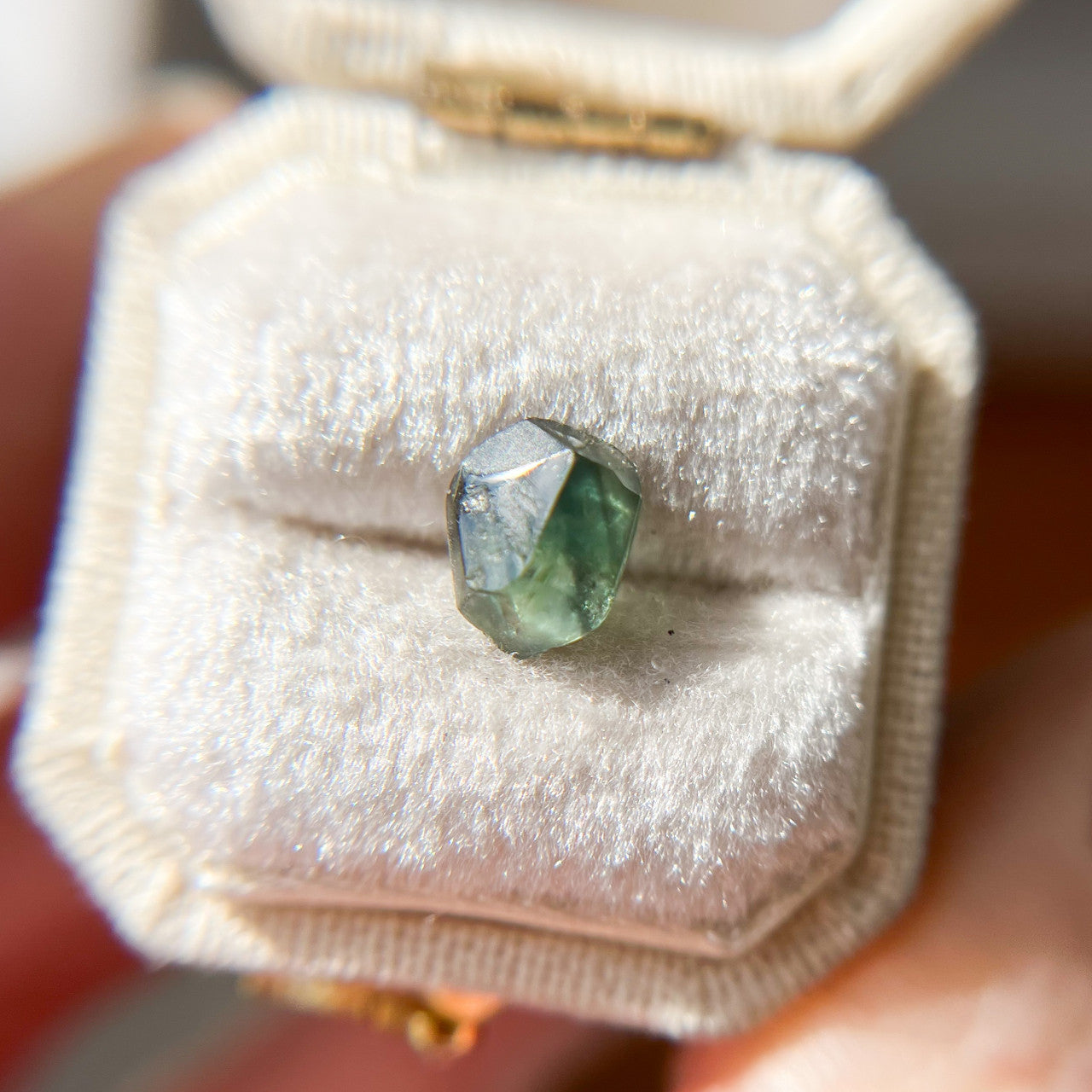 Organically Faceted Blue Green Australian Sapphire