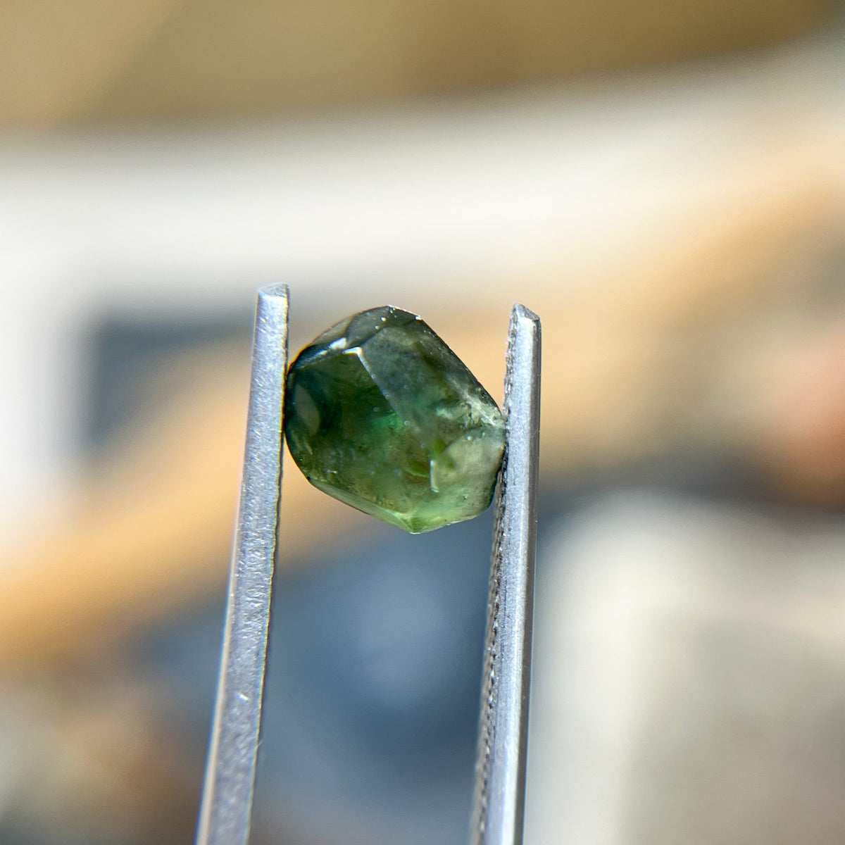Organically Faceted Blue Green Australian Sapphire