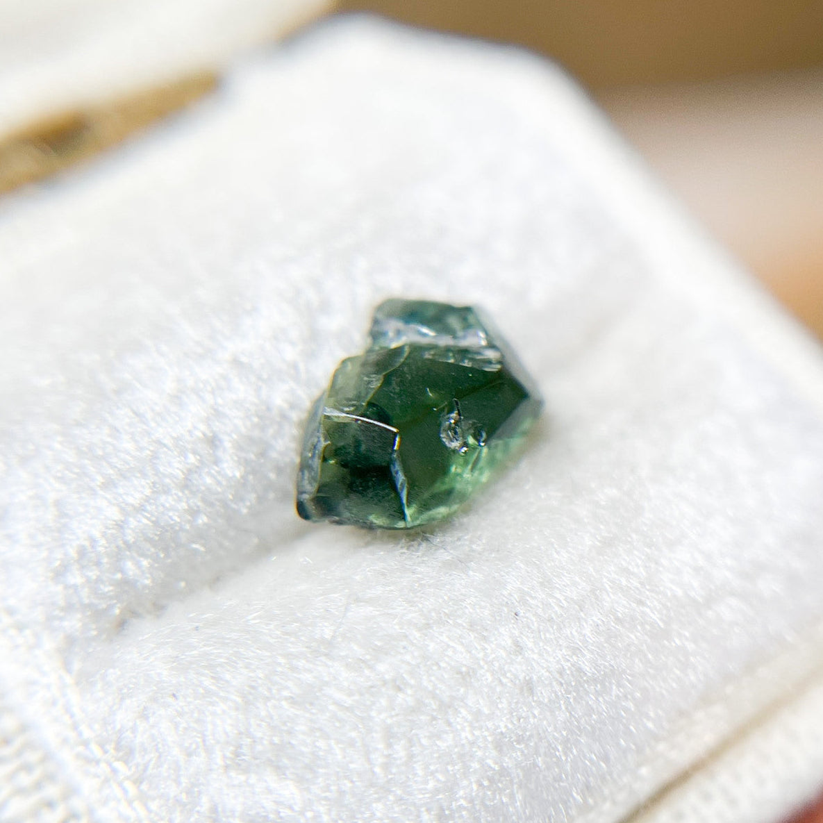 Organically Faceted Blue Teal Sapphire