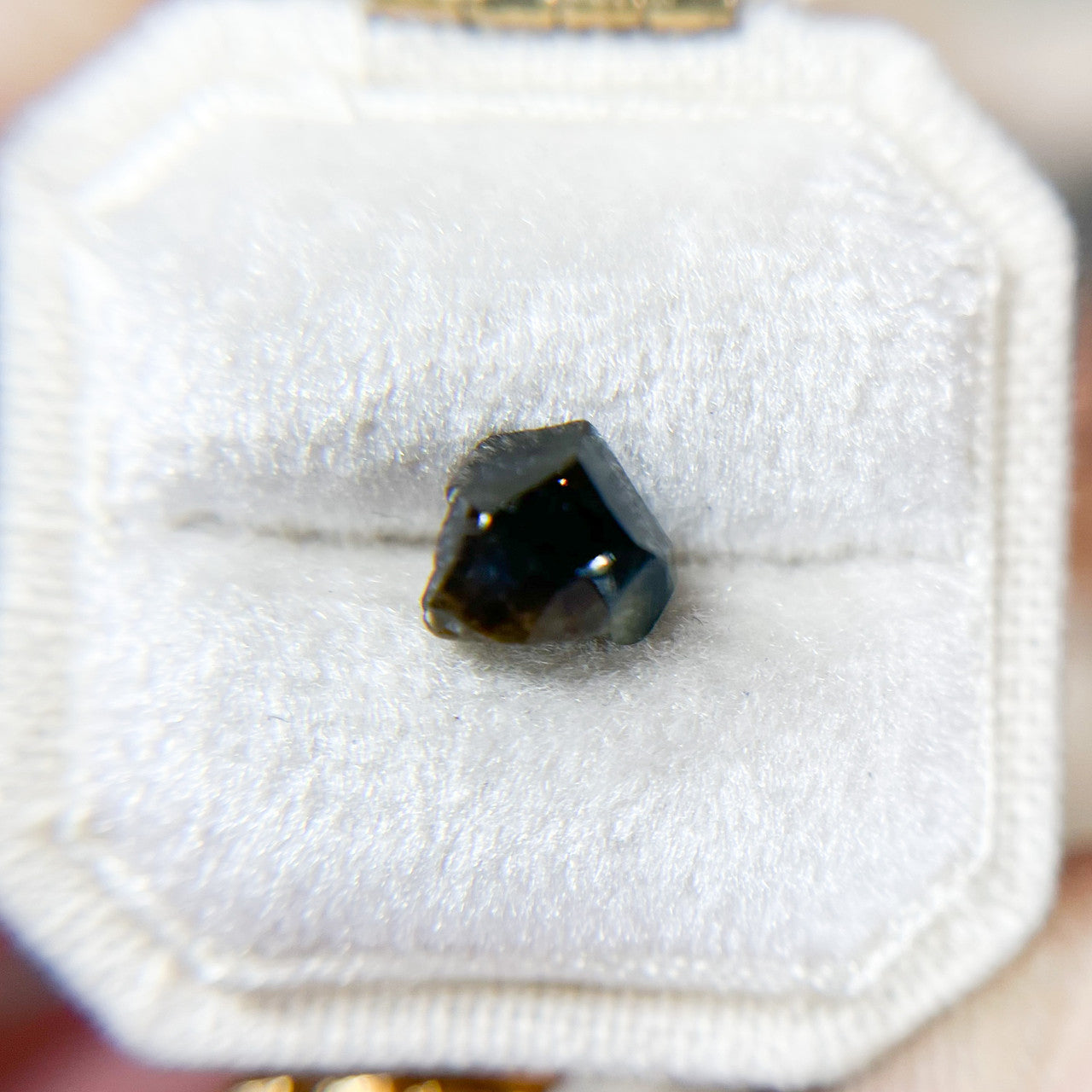 Organically Faceted Deep Teal Green Sapphire