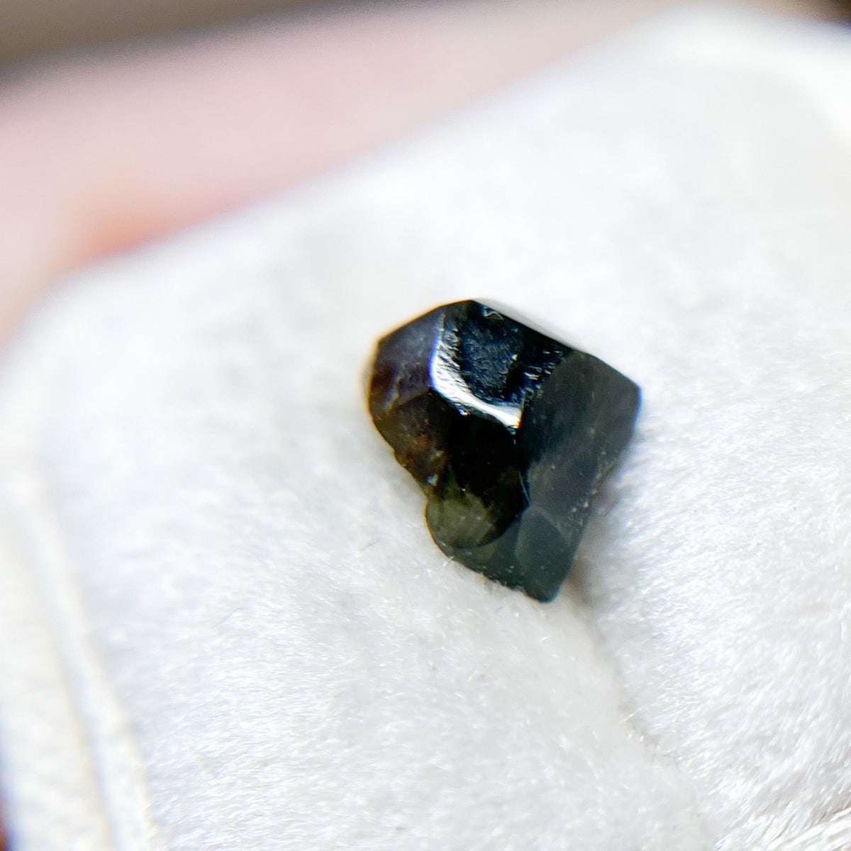 Organically Faceted Deep Teal Green Sapphire