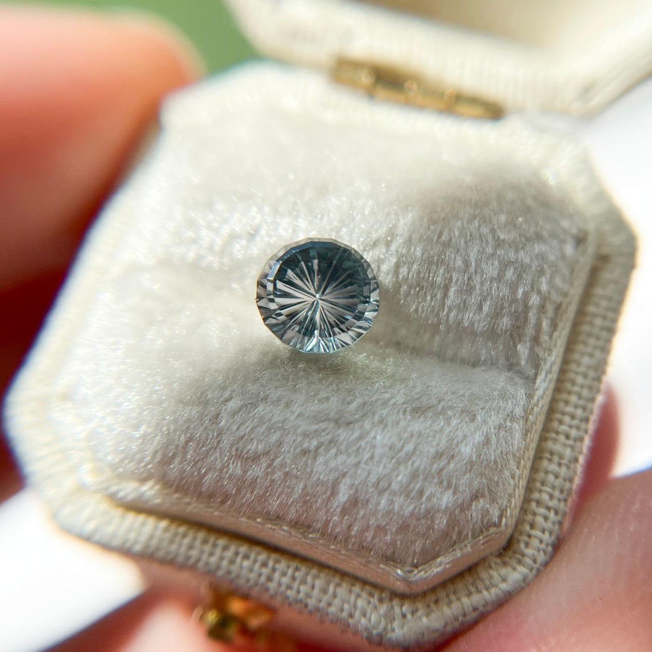 Blue Green Round Montana Sapphire Starbrite™ Cut by John Dyer