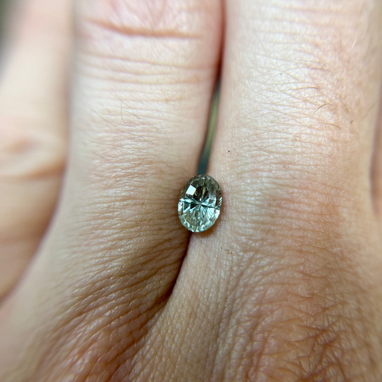 Light Blue Green Oval Montana Sapphire Mirrored Starbrite™ Cut by John Dyer