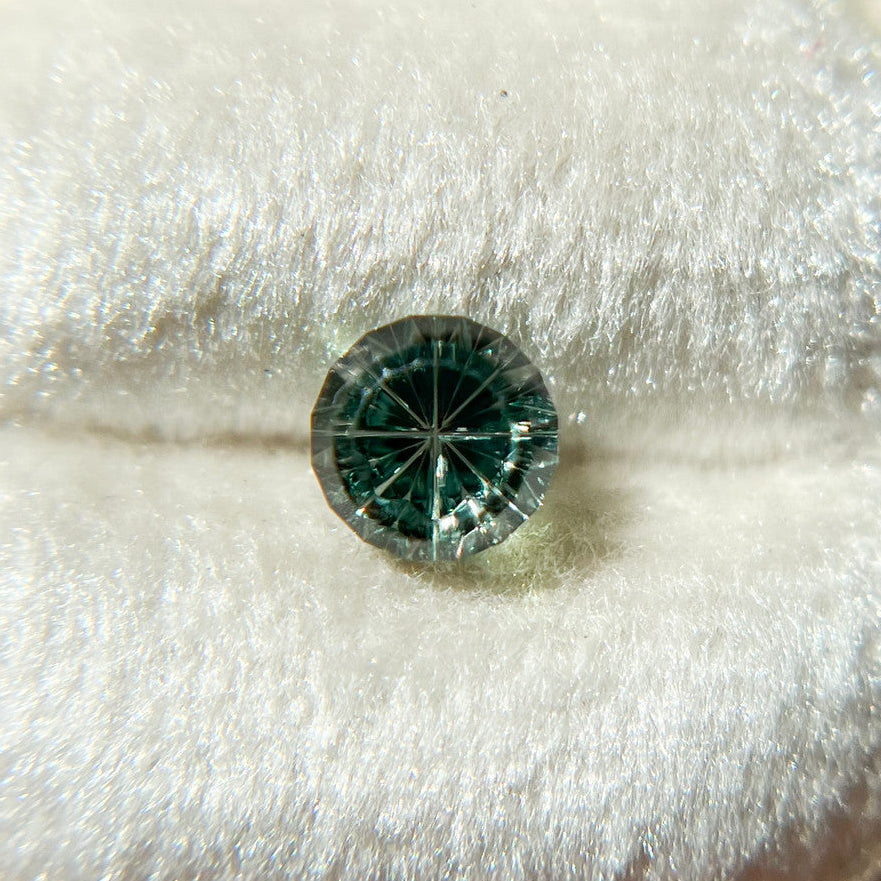 Green Teal Round Montana Sapphire Starbrite™ Cut by John Dyer