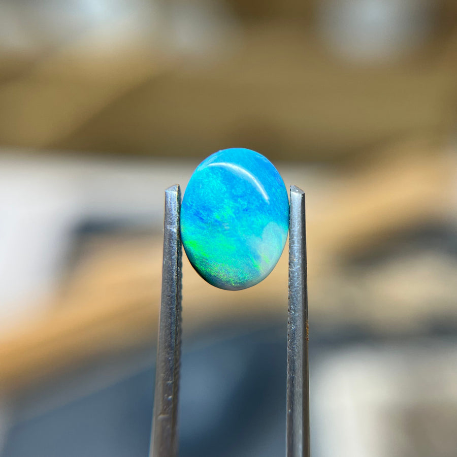 Australian Oval Dark Teal Opal