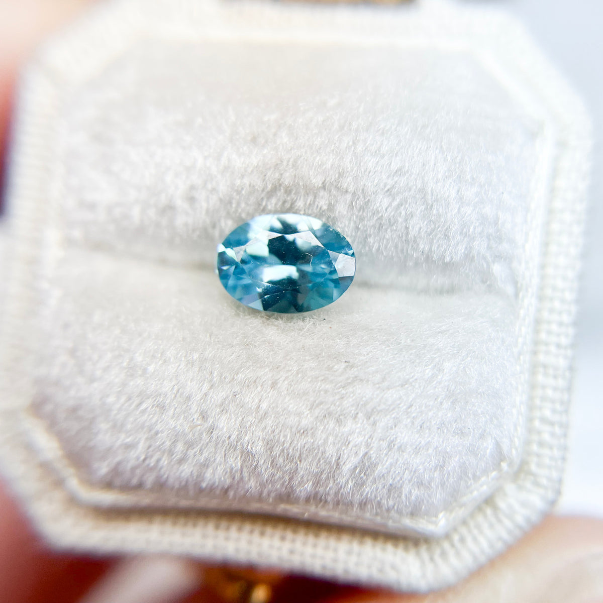 Vibrant Blue Oval Zircon