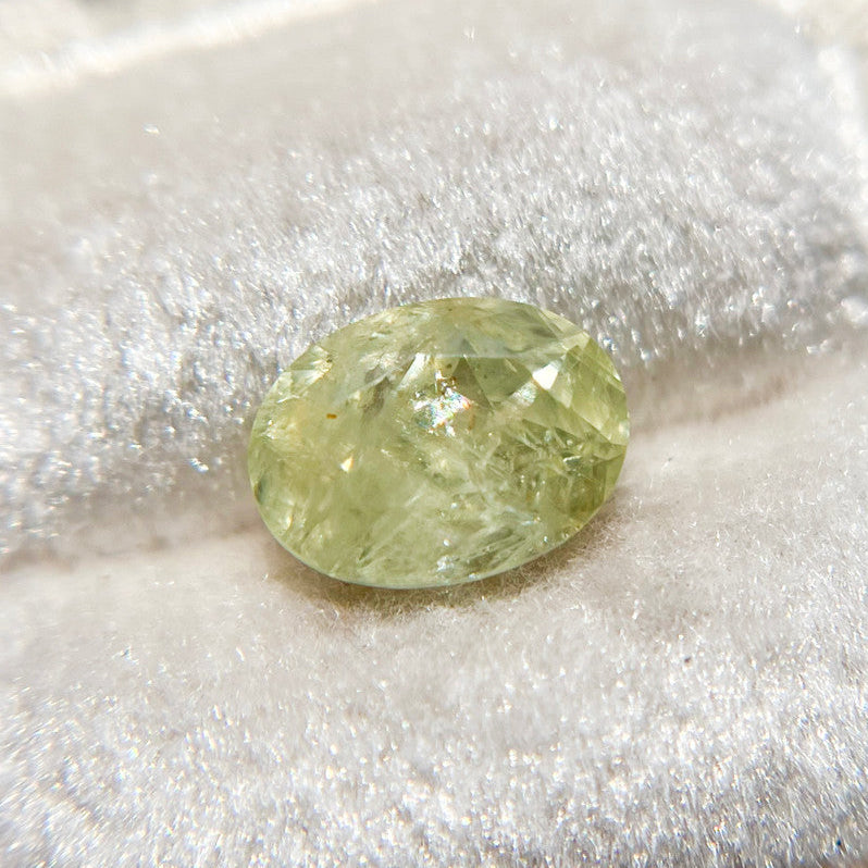 Light Yellow Green Oval Montana Sapphire