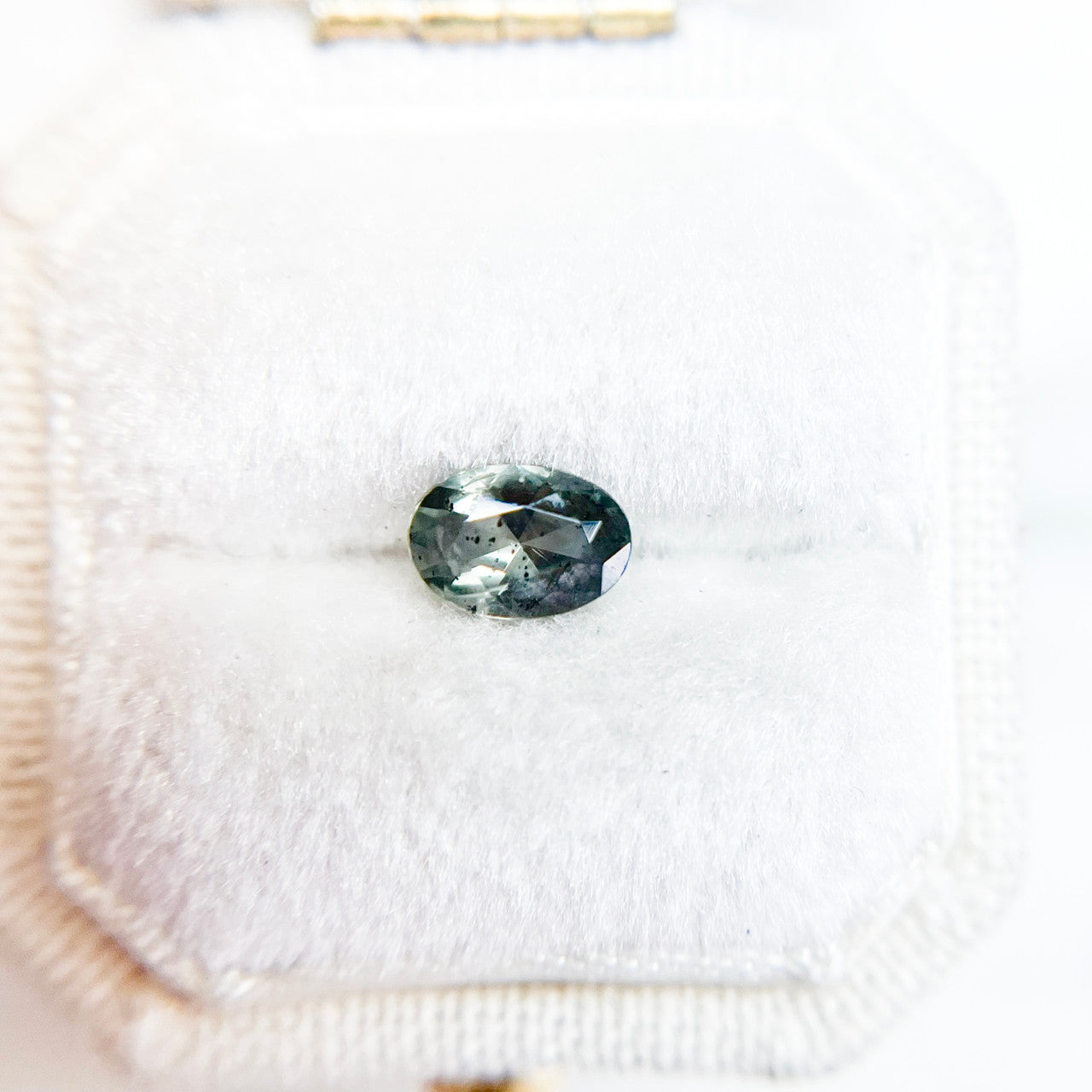 Dark Teal Green Oval Montana Sapphire